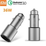 Load image into Gallery viewer, Original Xiaomi Mi Car Charger QC3.0 X2 Dual USB Quick charge Max 5V/3A 9V/2A 15V/1.5A Metal Style