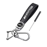 Load image into Gallery viewer, Leather Car Emblem Key Chain Fashion Keyring Keychain for Mercedes Benz W210 W222 W164 W203 W205 W251 CLK GLA ML A200 E320 G63

