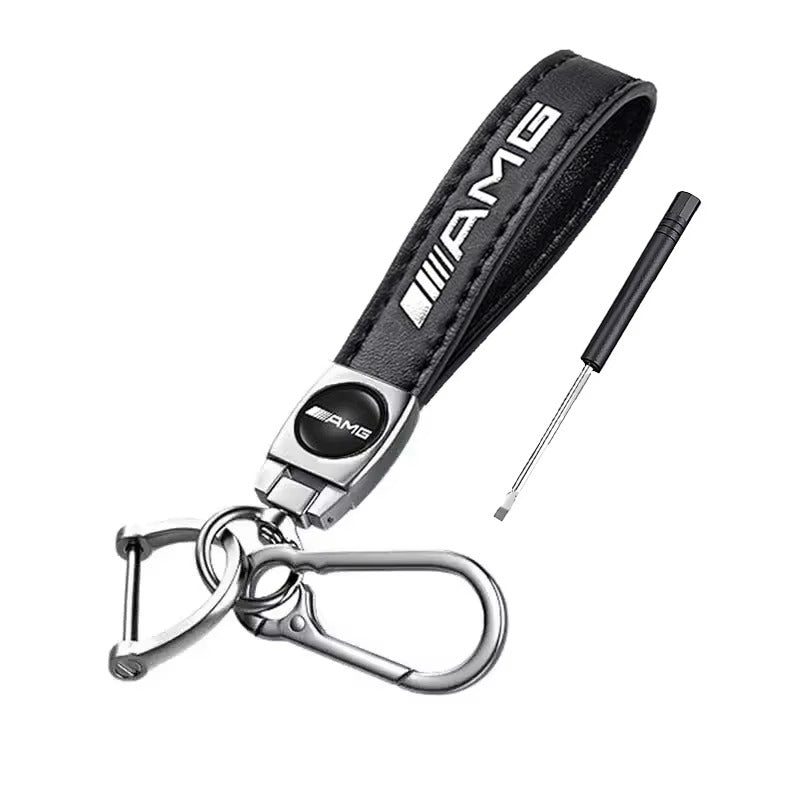 Leather Car Emblem Key Chain Fashion Keyring Keychain for Mercedes Benz W210 W222 W164 W203 W205 W251 CLK GLA ML A200 E320 G63