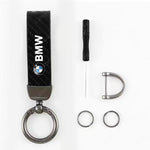 Load image into Gallery viewer, For BMW M 1 2 3 4 5 7 Series X1 X3 X4 X5 X6 X7 F10 F30 E46 E60 Carbon Leather Car Keyring Luxury Logo Car Keychain Car Key Ring
