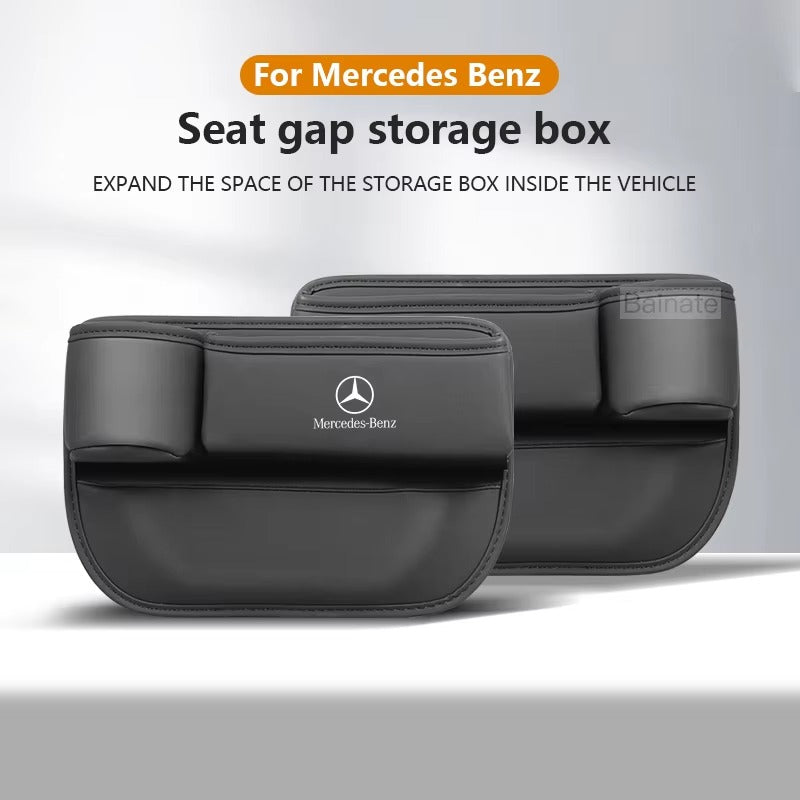 Leather For Mercedes Benz Car Seat Gap Filling Bag Storage box Water Cup holder Benz A B C E S Class GLB GLC GLE SLK SLC SLK SLC