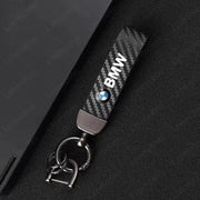 For BMW M 1 2 3 4 5 7 Series X1 X3 X4 X5 X6 X7 F10 F30 E46 E60 Carbon Leather Car Keyring Luxury Logo Car Keychain Car Key Ring