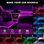 Load image into Gallery viewer, LED fiber optic light strip RGB neon light strip 24 key infrared remote control suitable for car interior decoration lightstrips
