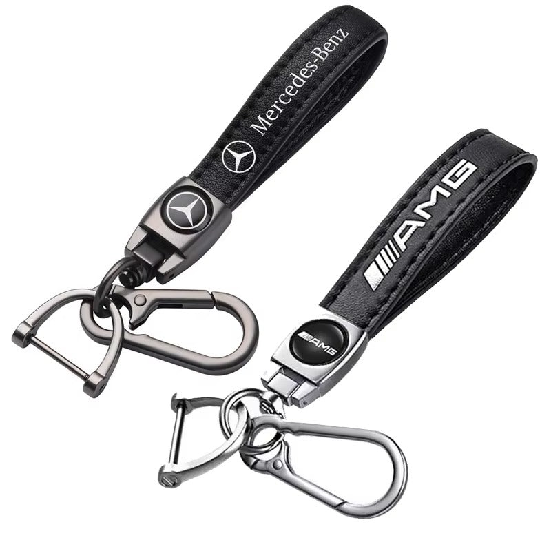 Leather Car Emblem Key Chain Fashion Keyring Keychain for Mercedes Benz W210 W222 W164 W203 W205 W251 CLK GLA ML A200 E320 G63