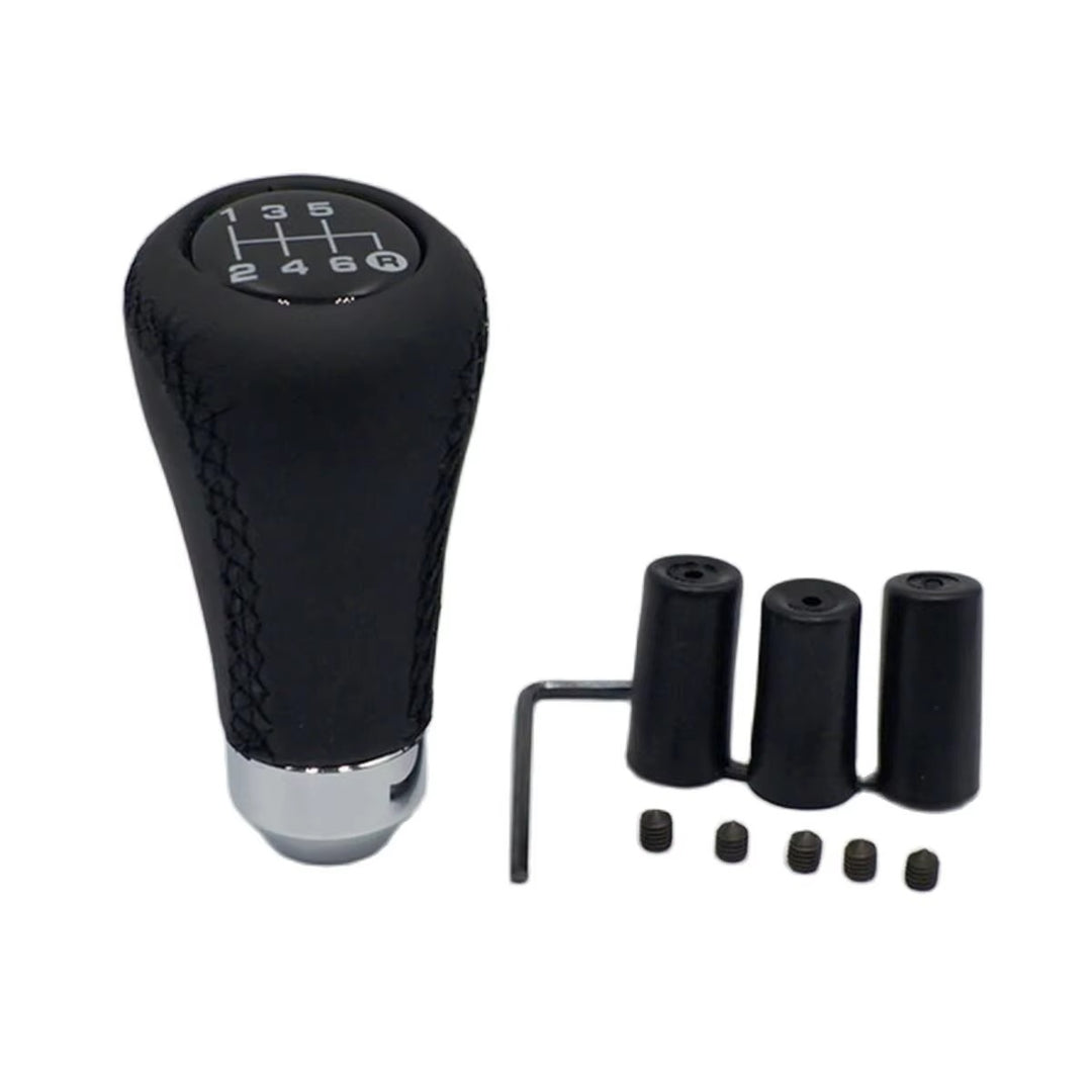 Universal Car Gear Shift Knob Gear Stick 5 / 6 Speed Manual Shifter Lever Black Red Line Stitche PU Leather
