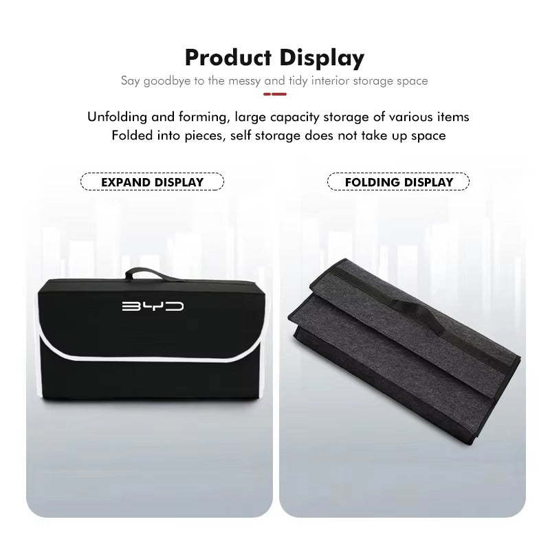 Car Trunk Organizer Box Large Capacity Folding Storage Bag For BYD Atto 3 Yuan Plus Han Tang EV F3 E6 Dmi Song F0 Qin Pro G3 I3