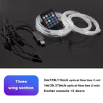 Load image into Gallery viewer, LED fiber optic light strip RGB neon light strip 24 key infrared remote control suitable for car interior decoration lightstrips
